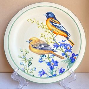 Lenox Summer Greetings Baltimore Oriole floral salad plate by Catherine McClung